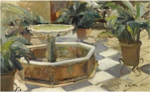 Fountain In A Courtyard, Seville