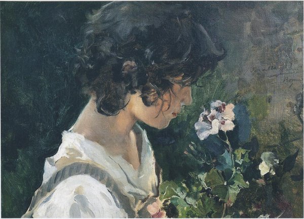 Italian Girl with Flowers