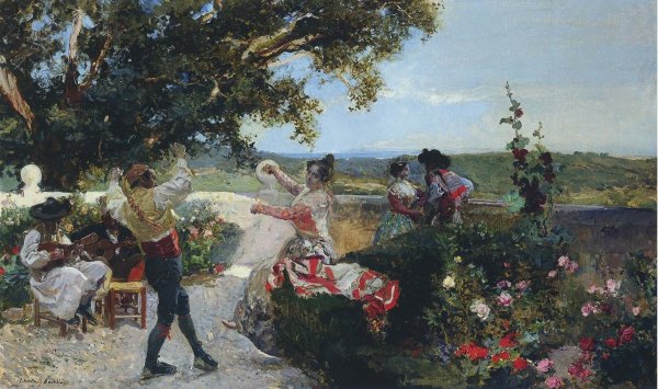 Valencian dance in an orange grove